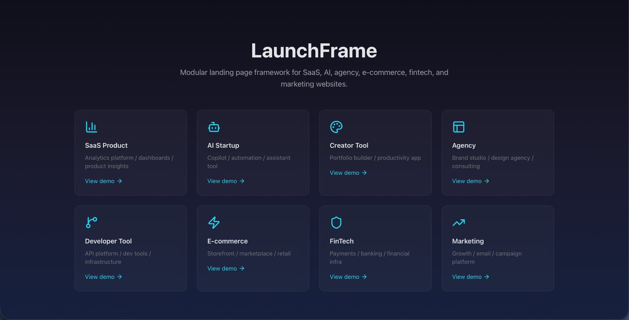 LaunchFrame dashboard screenshot
